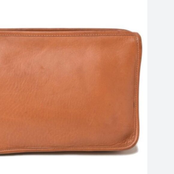 Coach Brown Leather Wristlet Large No K5C-9972 Suede Interior - Picture 1 of 4